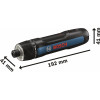 Аккумуляторная отвертка Bosch GO-3 в кейсе с набором насадок 