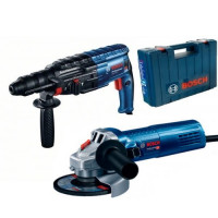 Перфоратор Bosch Professional GBH 240 + Угловая шлифмашина (болгарка) Bosch Professional GWS 750-115 + Кейс (0611272103)