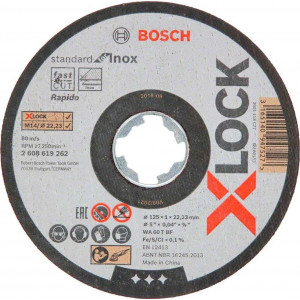 Круг отрезной Bosch X-Lock Standard for Inox, 125х1х22,23 мм (2608619262)