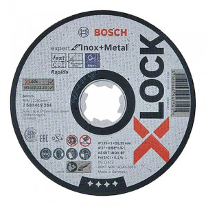 Круг отрезной Bosch X-Lock Expert Inox, 125х1х22,23 мм (2608619264)