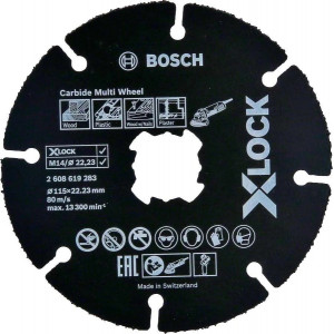Диск отрезной твердосплавный Bosch X-LOCK Carbide Multi Wheel 115x1x22.2 мм (2608619283)