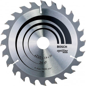 Пиляльний диск Bosch Optiline Wood 210×2,8×30 мм, 24 ATB (2608640621)
