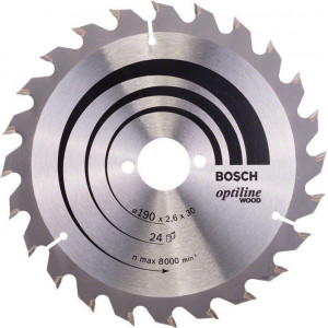Диск по дереву Bosch Optiline Wood 190×2,6×30, 24 ATB (2608640615)