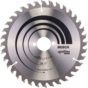 Пиляльний диск по дереву Bosch Optiline Wood 190×2,6×30, 36 AT (2608640616)
