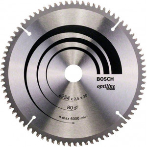 Пильный диск по дереву Bosch Optiline Wood 254 мм 80 зубов (2608640437)