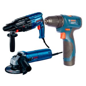 Набор инструментов Bosch перфоратор GBH 240 + болгарка GWS 670 + шуруповерт GSR 120 LI