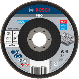 Складчастий шліфкруг Bosch Best for Metal, X571, 125×22,23 мм, К40