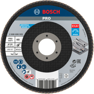 Складчастий шліфкруг Bosch Best for Metal X571, 125×22,23 мм, К60