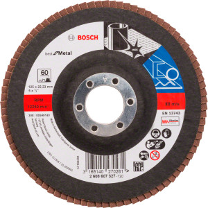 Складчастий шліфкруг Bosch X571 Best for Metal 125 мм К60 прямий
