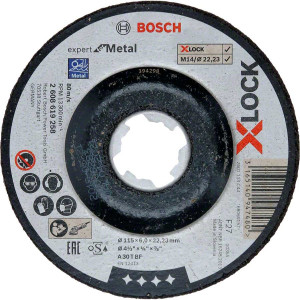 Круг обдирний Bosch X-Lock Expert for Metall, 115х6х22,23 мм, увігнутий