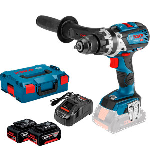 Акумуляторний ударний дриль-шурупокрут Bosch GSB 18V-110 C Professional в L-Boxx 136, з 2 акб GBA 18V 5 Ah та з/п GAL 1880 CV