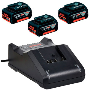 Аккумулятор для электроинструментов Bosch GBA 18V 5.0 Ah, 3 шт и з/у GAL 18-40 CV в L-Boxx