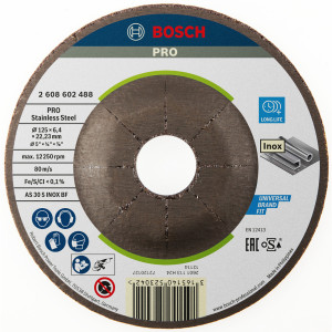 Круг зачисний Bosch PRO Stainless Steel 125х6х22.23 мм