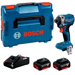 Акумуляторний ударний гайкокрут Bosch GDR 18V-215 Professional з 2 акб GBA 18V 4.0Ah та з/п GAL 18V-40 в L-BOXX 136