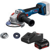 Акумуляторна кутова шліфмашина Bosch GWS 18V-11 Professional з акб GBA 18V 4.0 Ah і з/п GAL 18V-40, в картоні