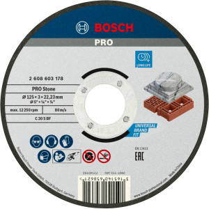 Круг відрізний Bosch PRO Stone 125×3×22.23 мм