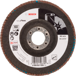 Складчастий шліфкруг Bosch Best for Inox, X581, 125×22,23 мм, P80