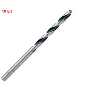 Сверло спиральное Bosch HSS-PointTeQ, 4.5х47х80 мм, 10 шт