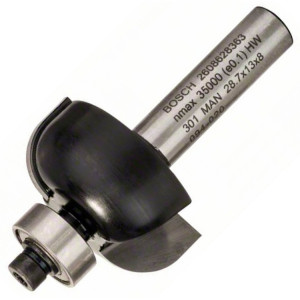 Фреза галтельна профільна Е Bosch 8 мм, 28,7×13×54 мм, R8