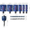 Набір коронок Bosch EXPERT Multi Material Power Change Plus Hole Saw Set, 22, 25, 35, 51, 60, 68x60, 9 шт