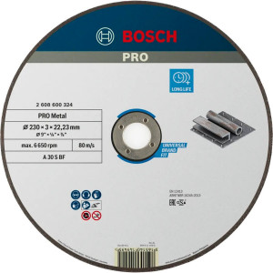 Круг відрізний Bosch PRO Metal 230x3x22.23 мм, прямий