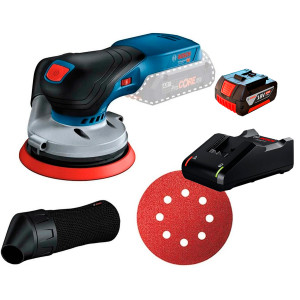 Ексцентрикова шліфмашина акумуляторна Bosch GEX 18V-125 Professional з 1 акб GBA 18 V 4,0 Ah та з/п GAL 18V-40