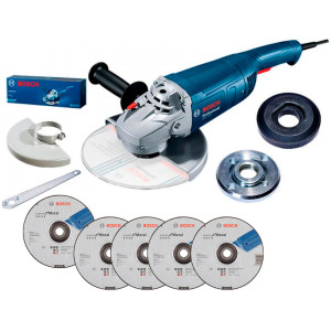 Угловая шлифмашина Bosch GWS 2200 Professional с 5 отрезными кругами Expert for Metal 230×2,5 мм