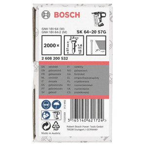 Цвяхи фінішні Bosch SK64-20 57G 1.6x2.8x1.35x57 мм 2000 шт