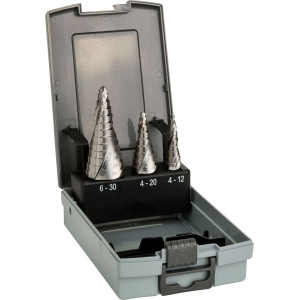 Набір свердел ступінчастих Bosch HSS, 4-30 мм, 3 шт