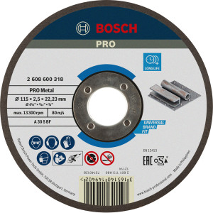 Круг відрізний Bosch PRO Metal 115×2.5×22.23 мм