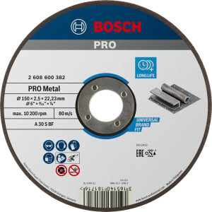 Круг відрізний Bosch PRO Metal 150x2.5x22.23 мм