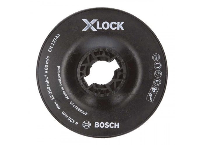 Опорна тарілка Bosch X-Lock з затискачем 125 мм груба