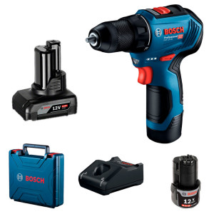Безщітковий шурупокрут Bosch GSR 12V-30 Professional в чемодані з акб GBA 12V 2х2 Ah та 6 Ah, з/п GAL 12V-40