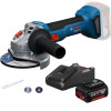 Акумуляторна кутова шліфмашина Bosch GWS 18V-8 Professional з акб GBA 18V 4.0 Ah та з/п GAL 18V-40, в картоні