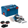 Акумуляторна циркулярна пила Bosch GKS 18V-57 G Professional, 2 акб GBA 18V 4.0 Ah, з/п GAL 18V-40