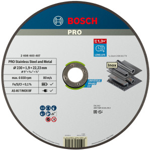 Круг відрізний Bosch Expert AS 46 T INOX BF прямий 230×1,9 мм