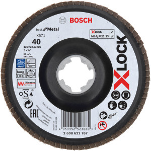 Ламельний шліфкруг Bosch X571 G40 Best for Metal 125 мм X-Lock