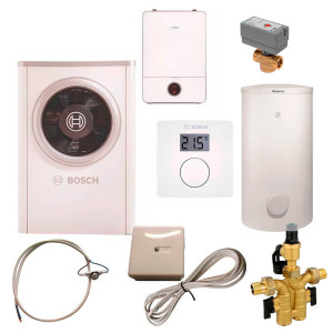 Тепловой насос Bosch Compress 7000i AWB 13 c термостатом CR10, водонагревателем SH290 RS-B, группой безопасности SG160S, 3-ходовым клапаном AZV643, электрокабелем