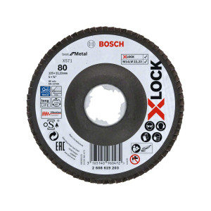 Шліфкруг пелюстковий Bosch X-Lock X571 Best for Metal 125 мм К80