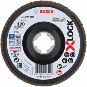 Шліфкруг пелюстковий Bosch X-Lock X571 Best for Metal 125 мм G120