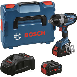 Акумуляторний ударний гайкокрут Bosch GDS 18V-1600 HC Professional з 2 акб ProCORE18V 8 Ah та з/п GAL 1880 CV, з модулем Bluetooth в L-BOXX 136