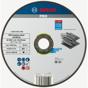 Круг відрізний Bosch PRO Stainless Steel and Metal 180×1.6×22.23 мм