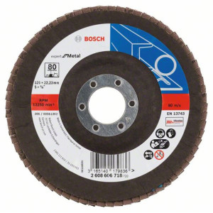 Складчастий шліфкруг Bosch Expert for Metal, 125×22,23 мм, К80