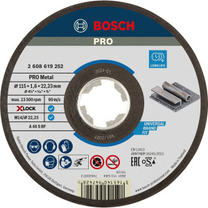 Круг відрізний Bosch X-Lock PRO Metal 115×1.6×22.23 мм