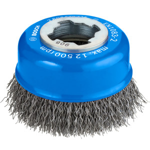 Щетка чашечная Bosch X-Lock 75 мм витая сталь 0,3 мм