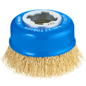 Щетка чашечная Bosch X-Lock 75 мм витая латунь 0,3 мм