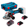 Акумуляторна кутова шліфмашина Bosch GWS 18V-15 SC Professional з регулюванням в L-Boxx 136, 2 акб ProCORE 18V 4.0Ah, з/п GAL 1880 CV