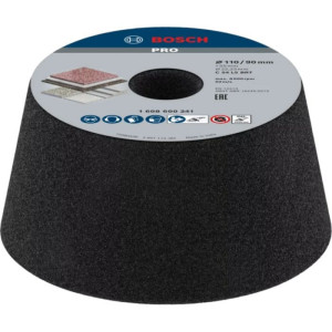 Конічний шліфувальний круг Bosch PRO Stone 110х55х22.23 мм, G54
