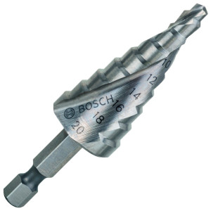 Сверло ступенчатое Bosch HSS, 9 ступ., 4-20 мм, 1/4 дюйма