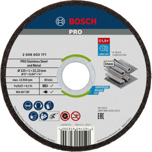 Круги відрізні Bosch Pro Stainless Steel and Metal 125х1х22.23 мм, 100 шт